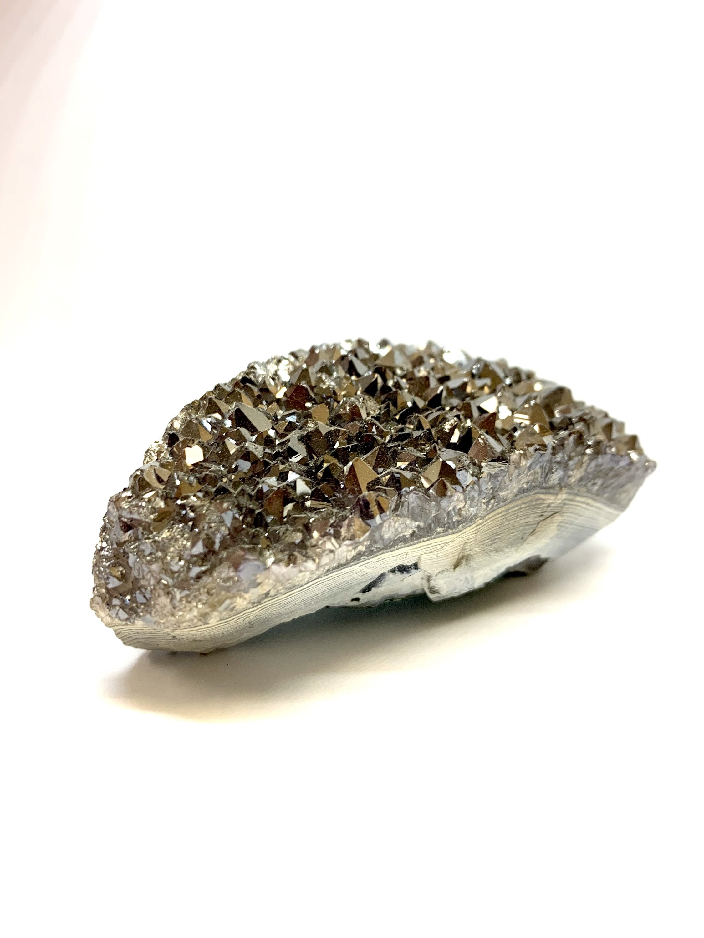 Silver Aura Amethyst Cluster